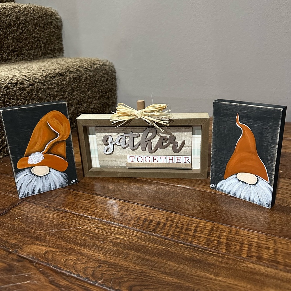 Fall Decor Sign Lot and Pumpkin